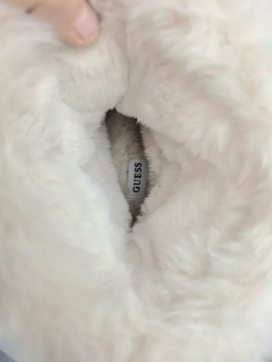 Guess Denla Booties Furry Suede On Platform Soles, Logo Bow & Pin - Picture 9 of 15